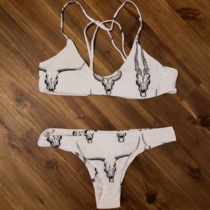 White and Black Bathing Suit- Never worn